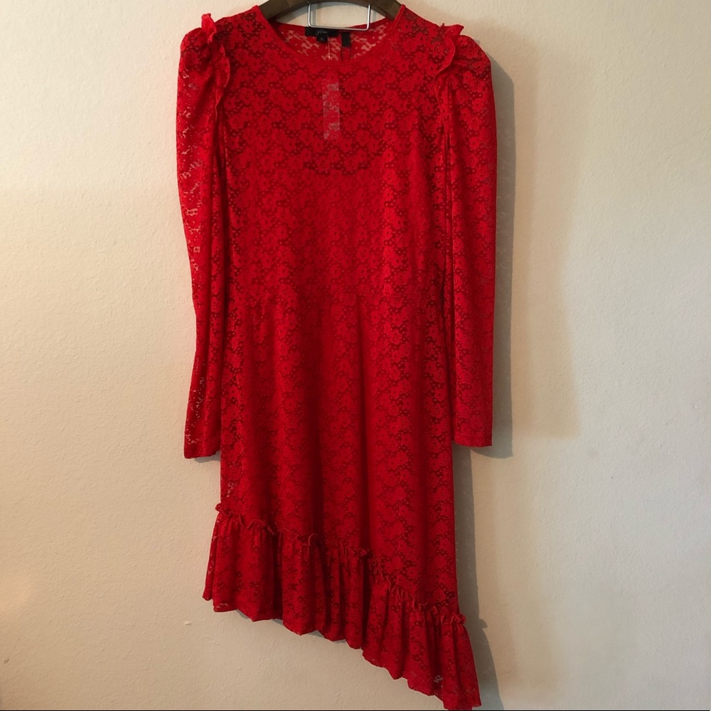 J Crew Festive Red lace dress